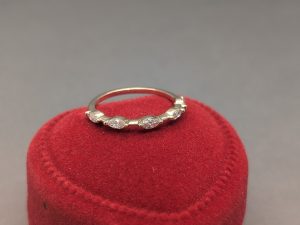 0.40Ct Dainty 5-Stone Marquise Wedding Band - 14K Gold Natural Or Lab Diamonds